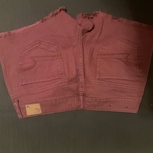 Women’s American eagle burgundy jean shorts
